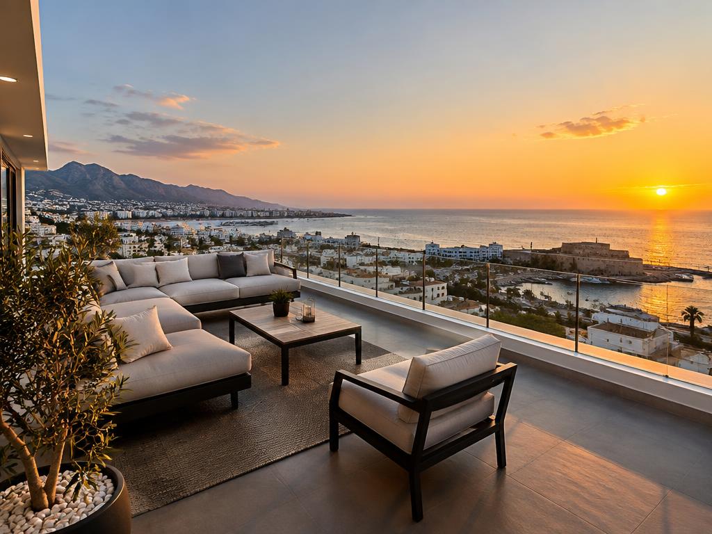 Girne Merkez'de Teraslı Çatı Katı Penthouse 4+1